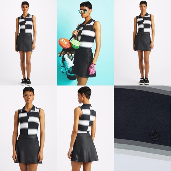 G/FORE Offset Gradient Stripe Sleeveless Top With Ribbed Collar NWT S, M, L - Picture 3 of 12